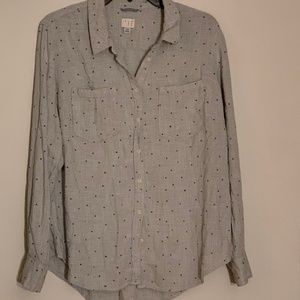 Star print tunic length button down